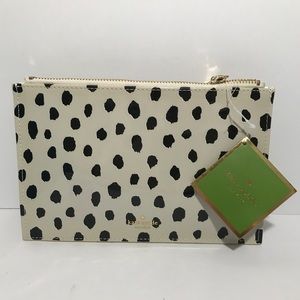 NEW Kate Spade Flamingo Dot Pencil Pouch Set Pencils Sharpener Ruler Eraser Gold